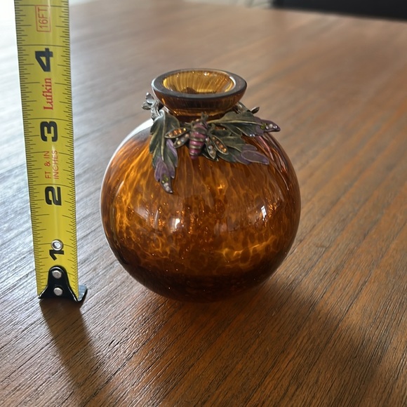 Brown Vase with Bees, Crystals, Gold - Picture 6 of 7